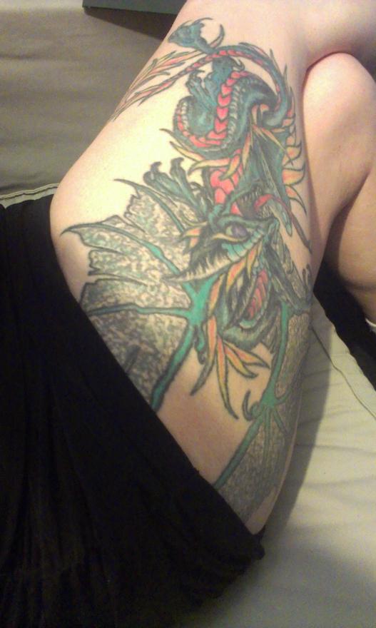 another view of my epic tatt in one of my club dresses